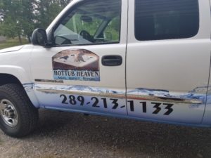 hottub heaven truck, vehicle graphics, vehicle decals