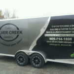 silver creek custom cabinets trailer, vehicle graphics